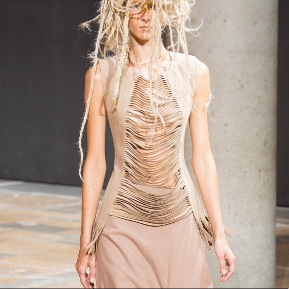 Junya Watanabe- COMME des GARÇONS Fringe Slash Top - Picture 1 of 5